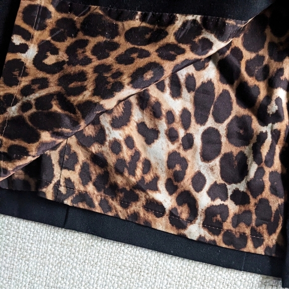 Express Design Studio Black Pencil Skirt High Waisted Lined Leopard Print Size 6 - Picture 4 of 6